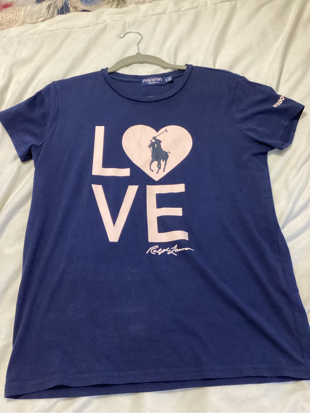 Ralph Lauren Women’s Navy Short-Sleeve 'LOVE' Graphic Tee